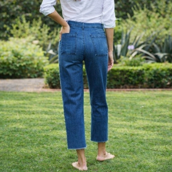 Frank & Eileen Kinsale Trousers High Rise Denim Jeans Sailor Pants 1977 Wash - Picture 11 of 11